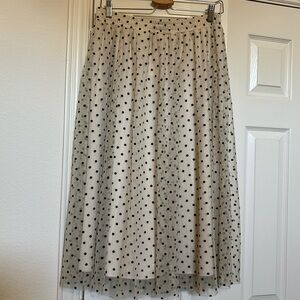 NWT! H&M Tulle Midi Skirt in Polka Dots